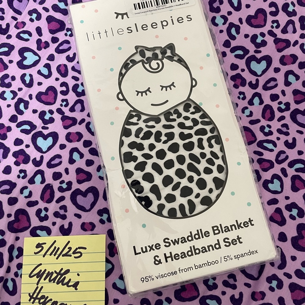 Little Sleepies Luxe Swaddle Blanket & Headband Set